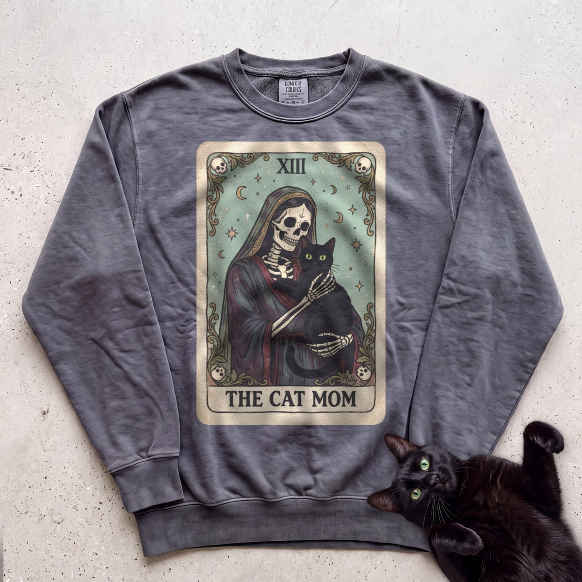 Tarot 'The Cat Mom' Personalized Sweatshirt - Pepper