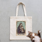Tarot 'The Cat Mom' Personalized Tote Bag - Natural