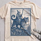 Cat Wizard tee, Natural