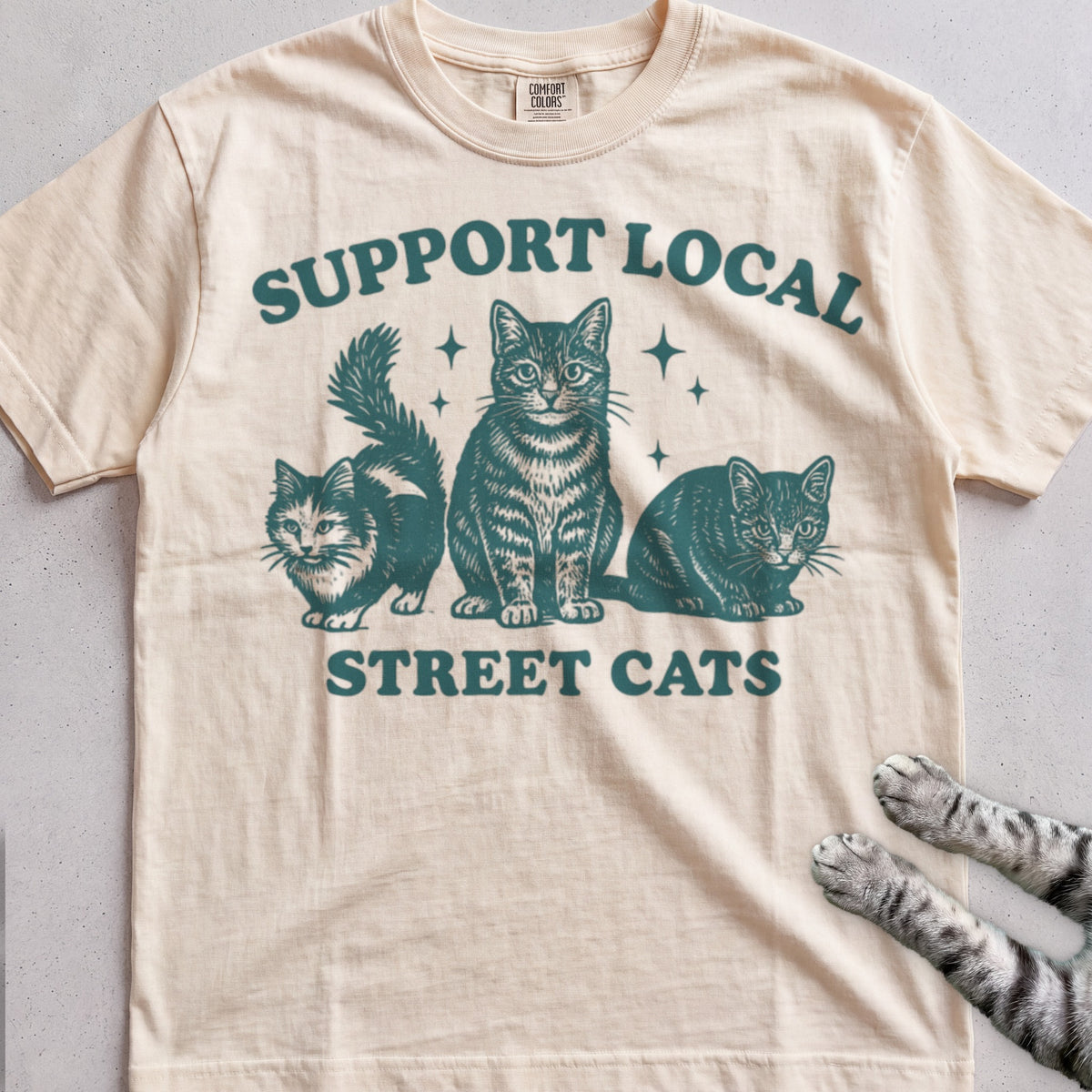 Support Local Street Cats tee, Natural