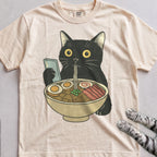 Ramen Date Cat tee, Natural