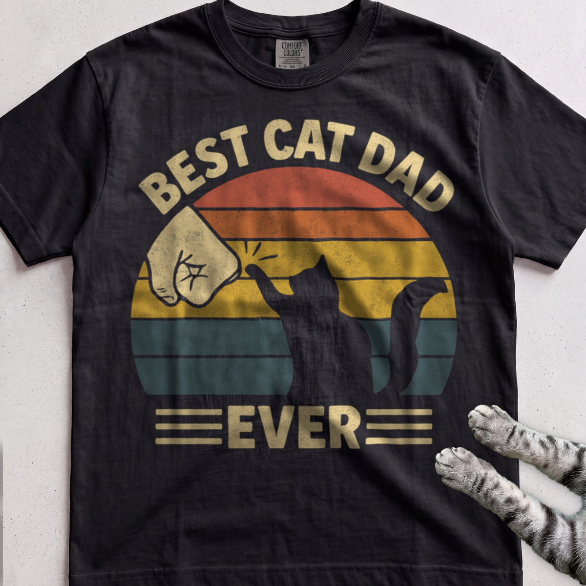Best Cat Dad Ever tee, Black