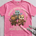 Cats & Side Quests tee, Azalea