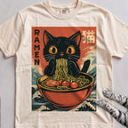 Ramen Cat tee, Natural