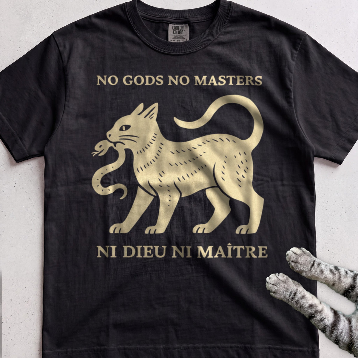 Anarchist Cat tee, Black