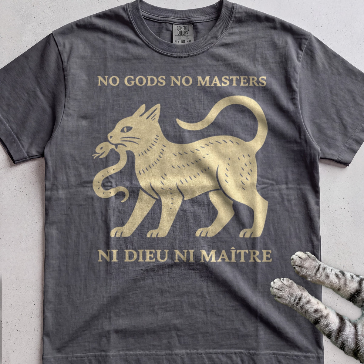 Anarchist Cat tee, Charcoal