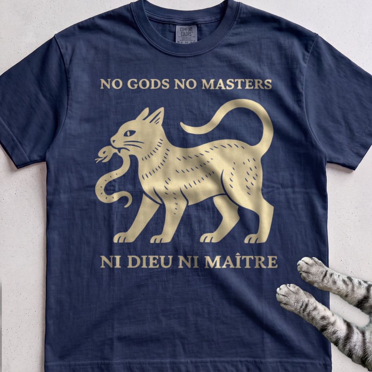 Anarchist Cat tee, Navy