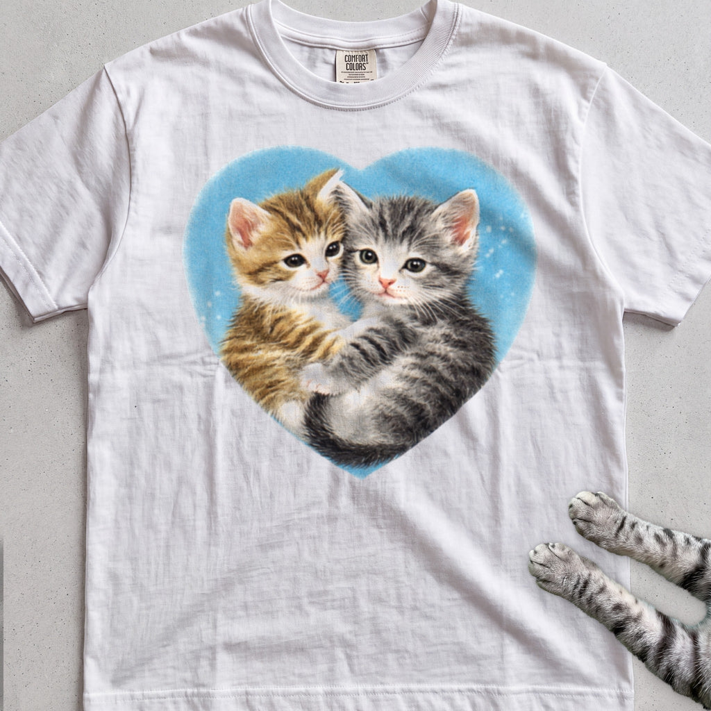 Heart Kittens tee, White