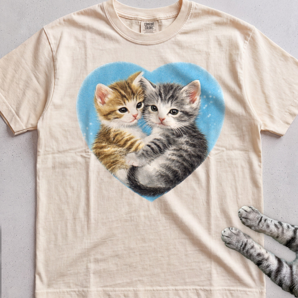 Heart Kittens tee, Natural