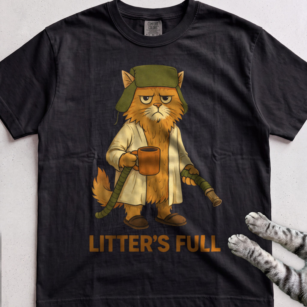 Litter's Full Cat tee, Black