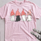 Valentine Cats tee, Light Pink