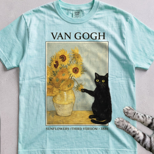 Art Sunflowers tee, Mint Green