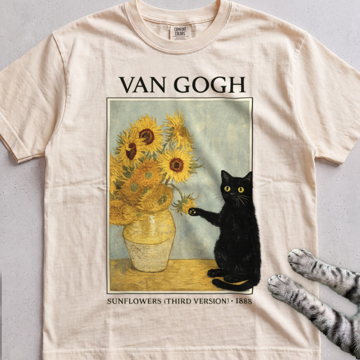 Art Sunflowers tee, Natural
