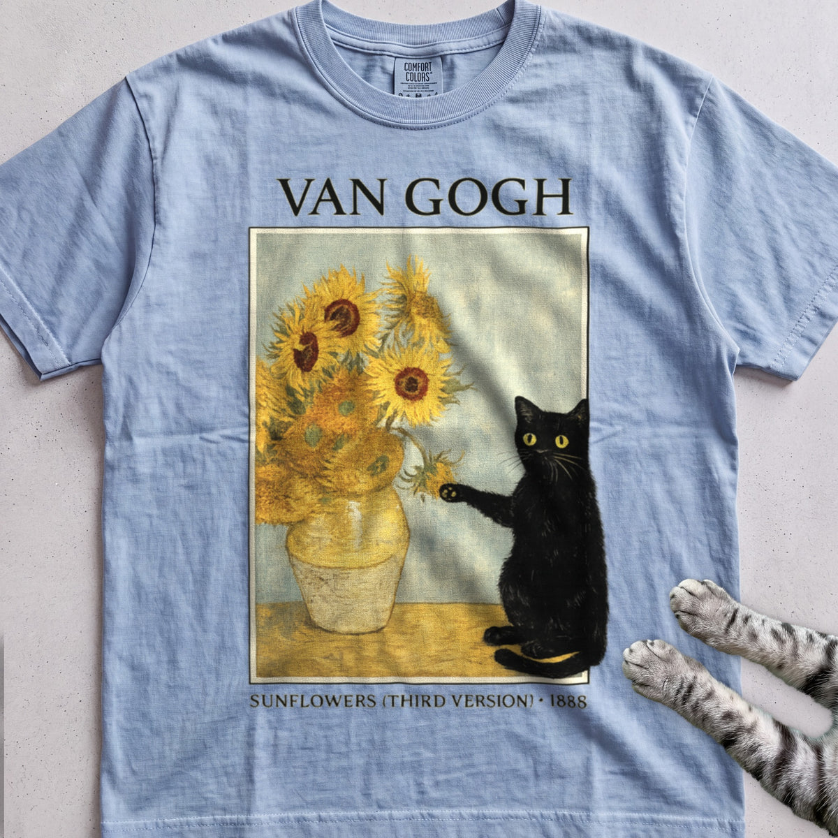 Art Sunflowers tee, Light Blue