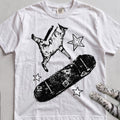 Skateboarding Cat tee, White