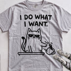 I Do What I Want Cat tee, Sport Grey