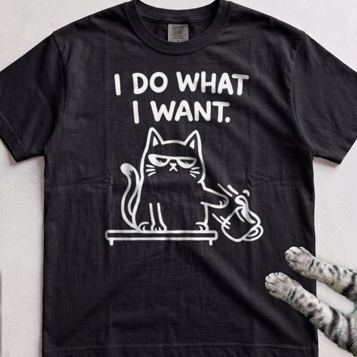 I Do What I Want Cat tee, Black