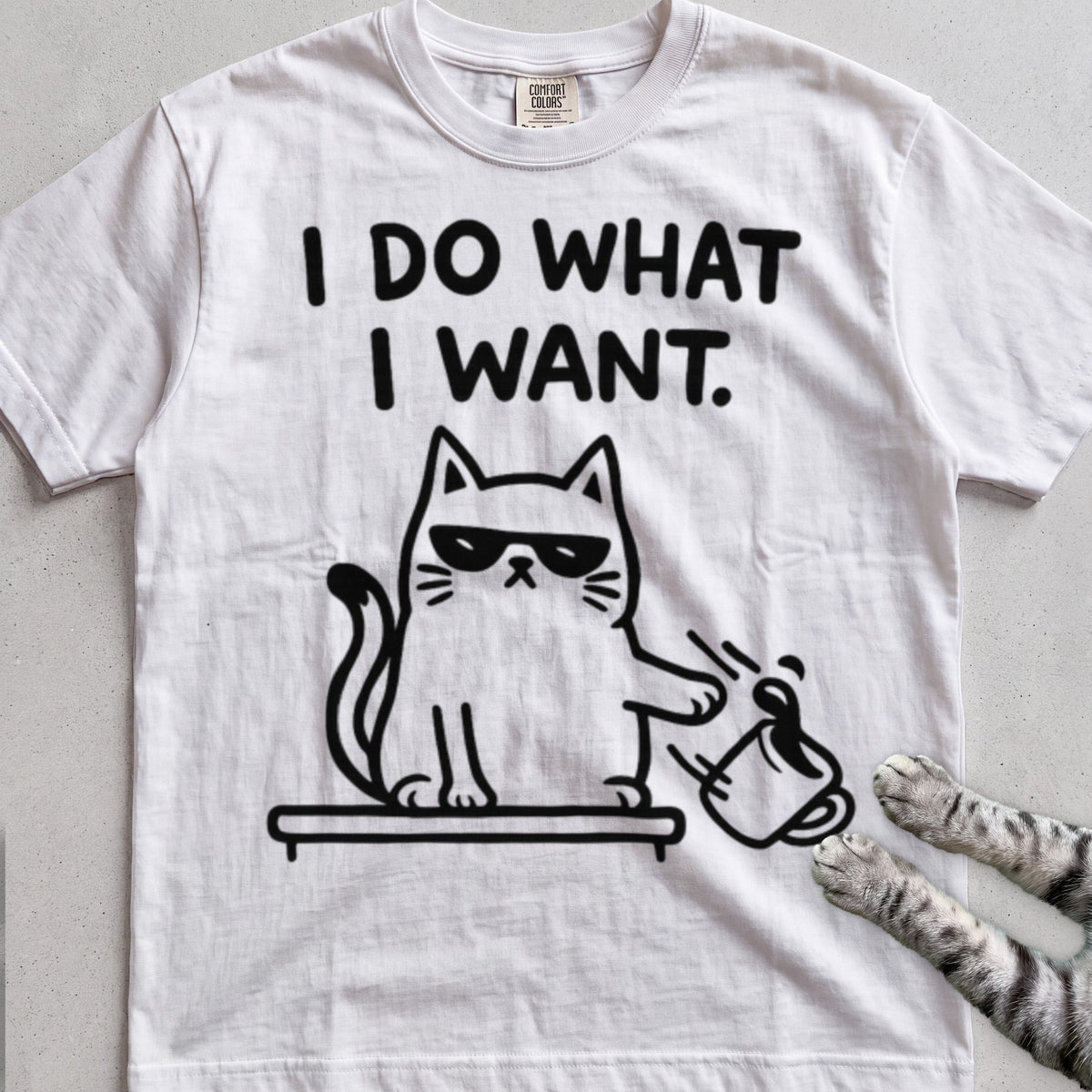I Do What I Want Cat tee, White
