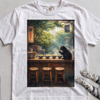 Vintage Cafe Cat tee, White