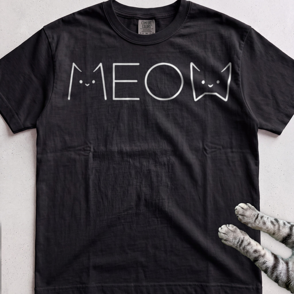 Meow Cat Graphic tee, Black