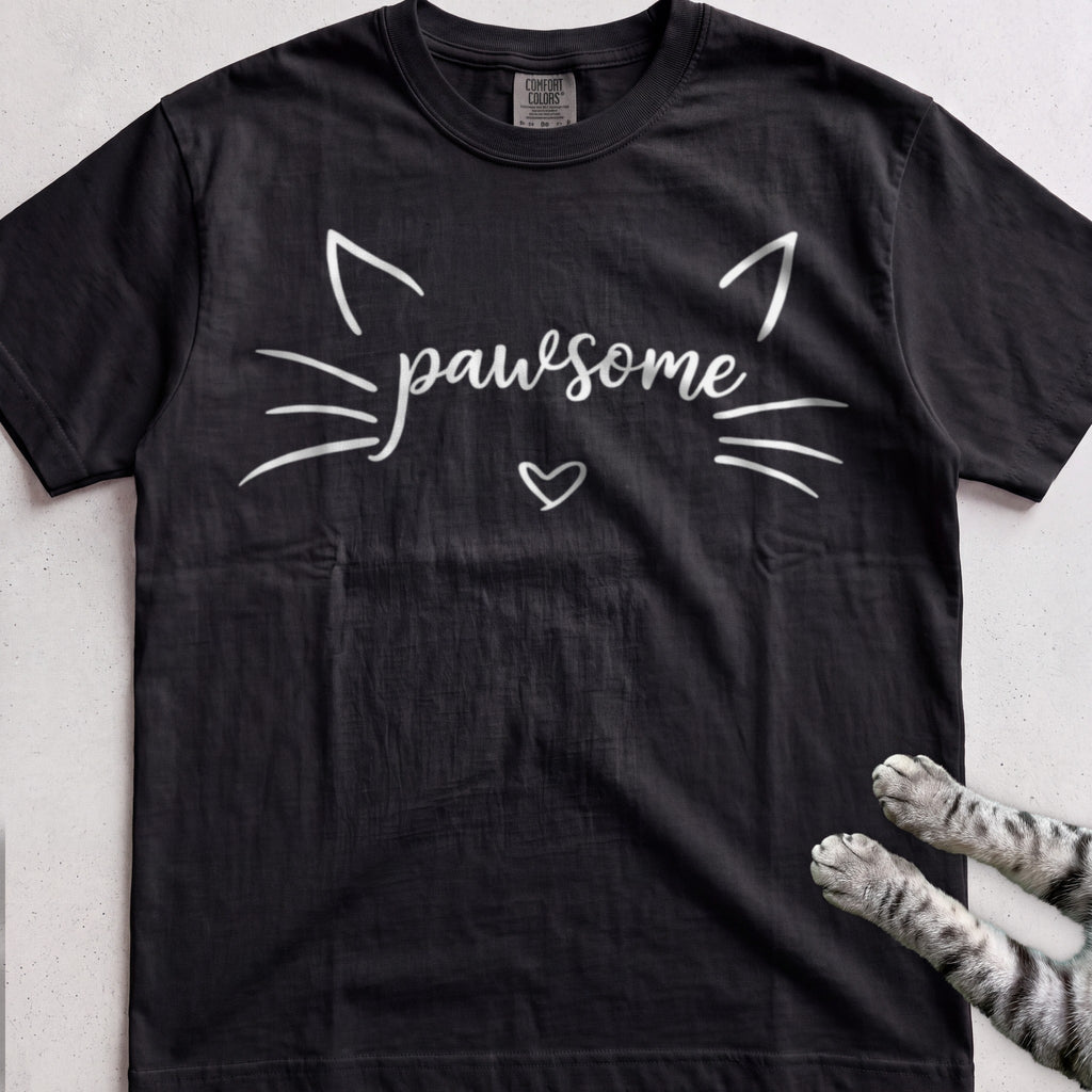 Pawsome Cat tee, Black