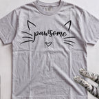 Pawsome Cat tee, Sport Grey