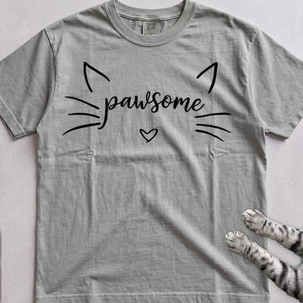 Pawsome Cat tee, Sage