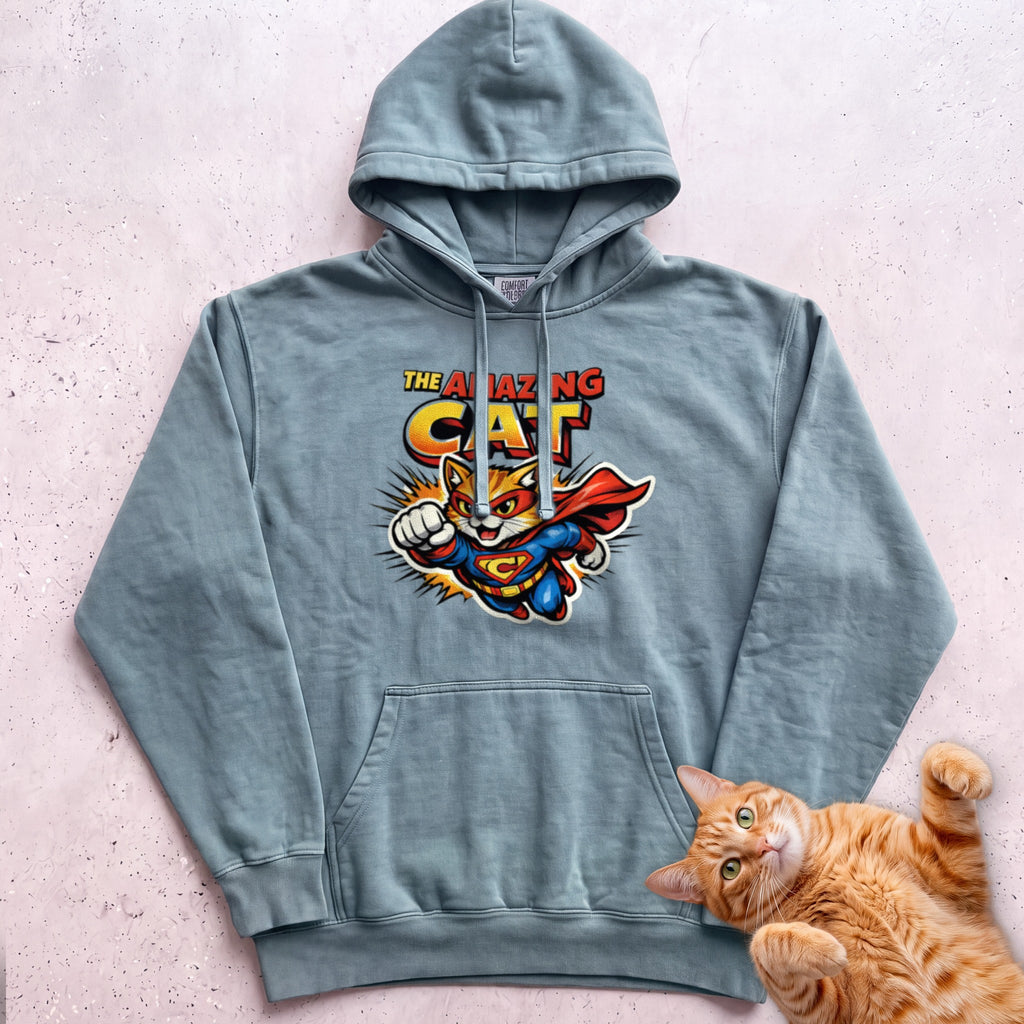 The Amazing Cat Superhero Personalized Custom Hoodie - Seafoam