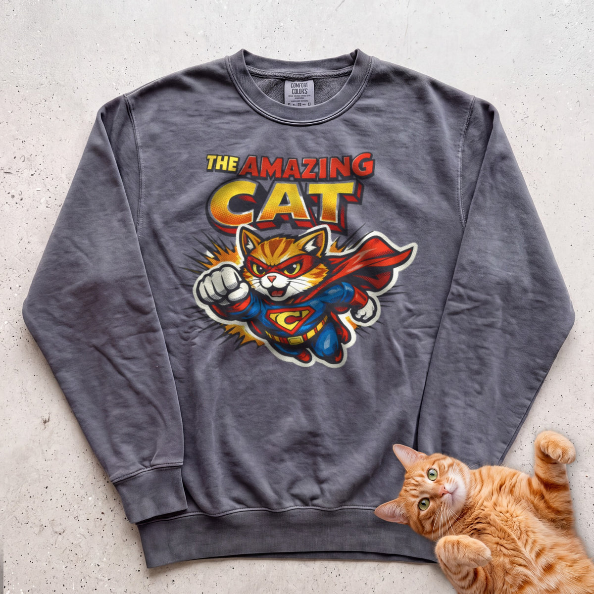 The Amazing Cat Superhero Personalized Custom Sweatshirt - Pepper
