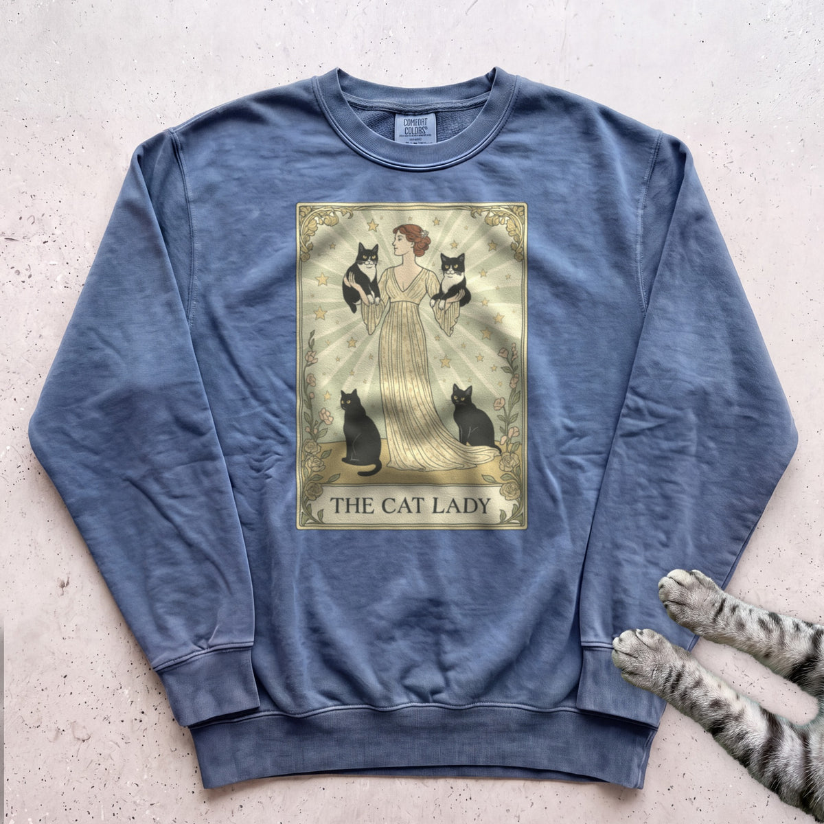 The Cat Lady Sweatshirt - Blue Jean