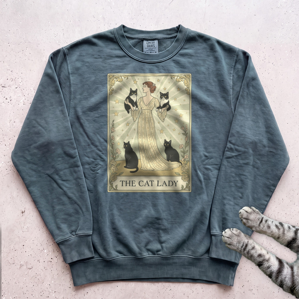 The Cat Lady Sweatshirt - Blue Spruce
