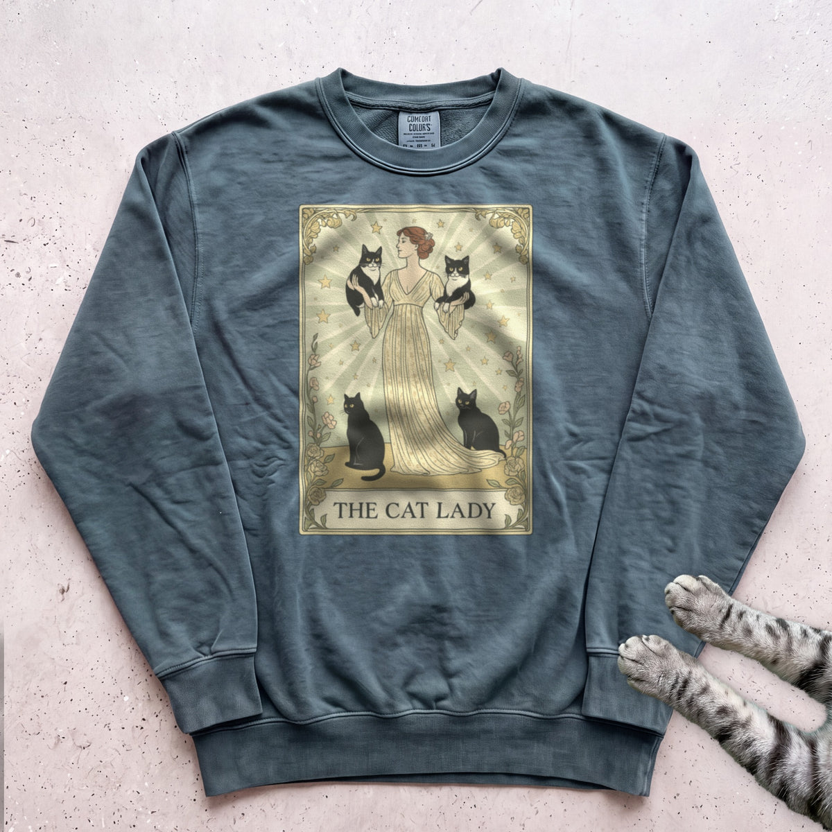 The Cat Lady Sweatshirt - Blue Spruce