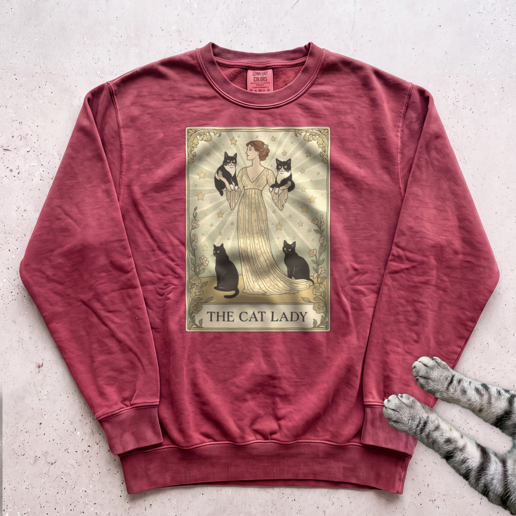 The Cat Lady Sweatshirt - Crimson