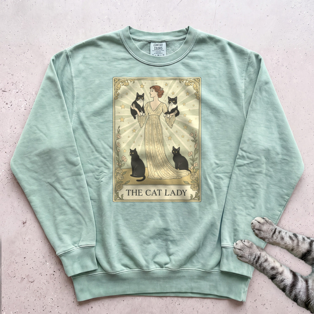 The Cat Lady Sweatshirt - Light Green