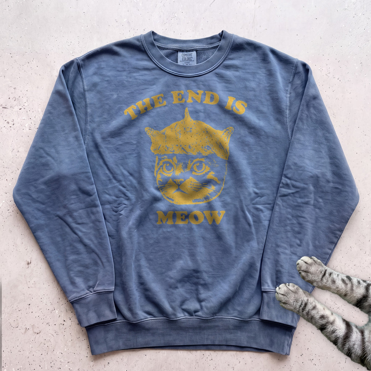 The End Is Meow Sweatshirt - Blue Jean