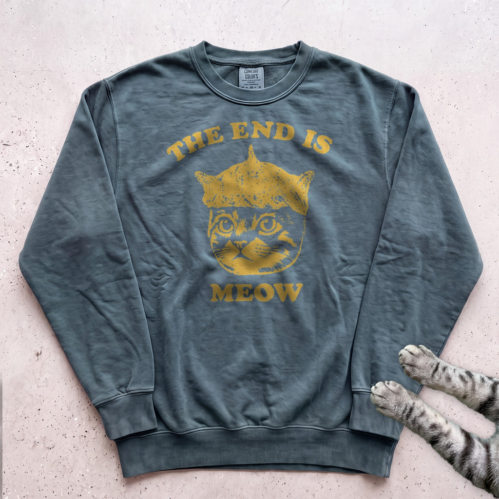 The End Is Meow Sweatshirt - Blue Spruce