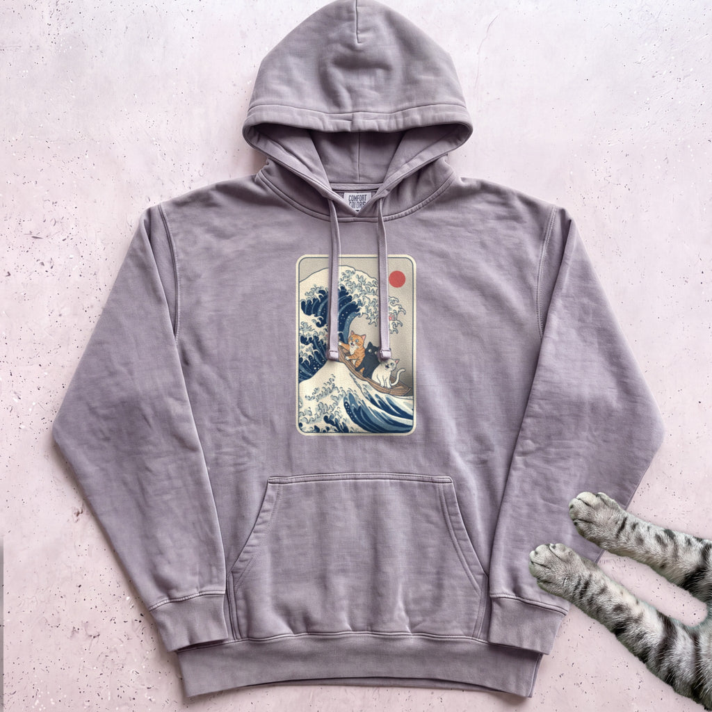 The Great Cat Wave Hoodie - Grey