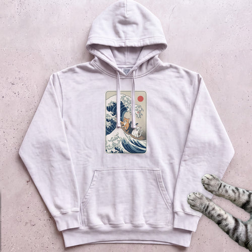 The Great Cat Wave Hoodie - White