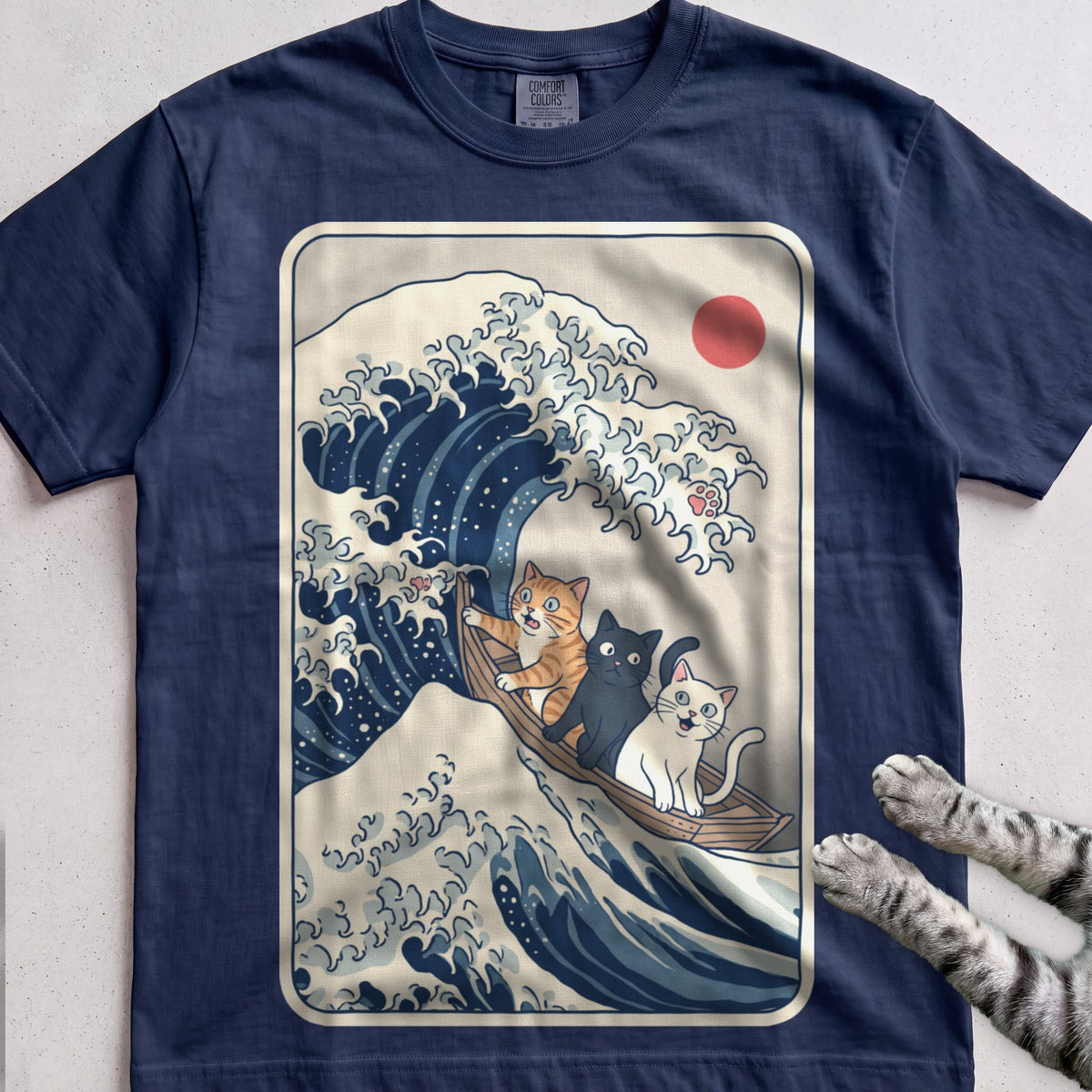 The Great Cat Wave T-Shirt - True Navy