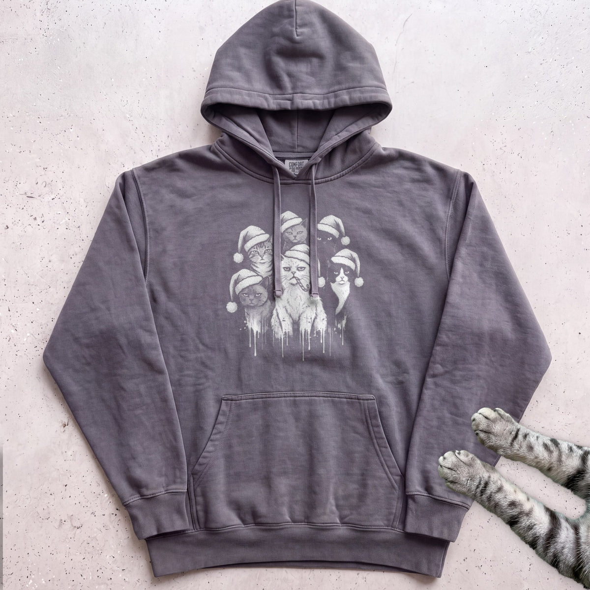 The Santa Hat Gang Cat Hoodie - Pepper