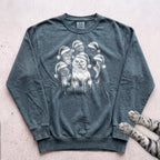 The Santa Hat Gang Cat Sweatshirt - Blue Spruce