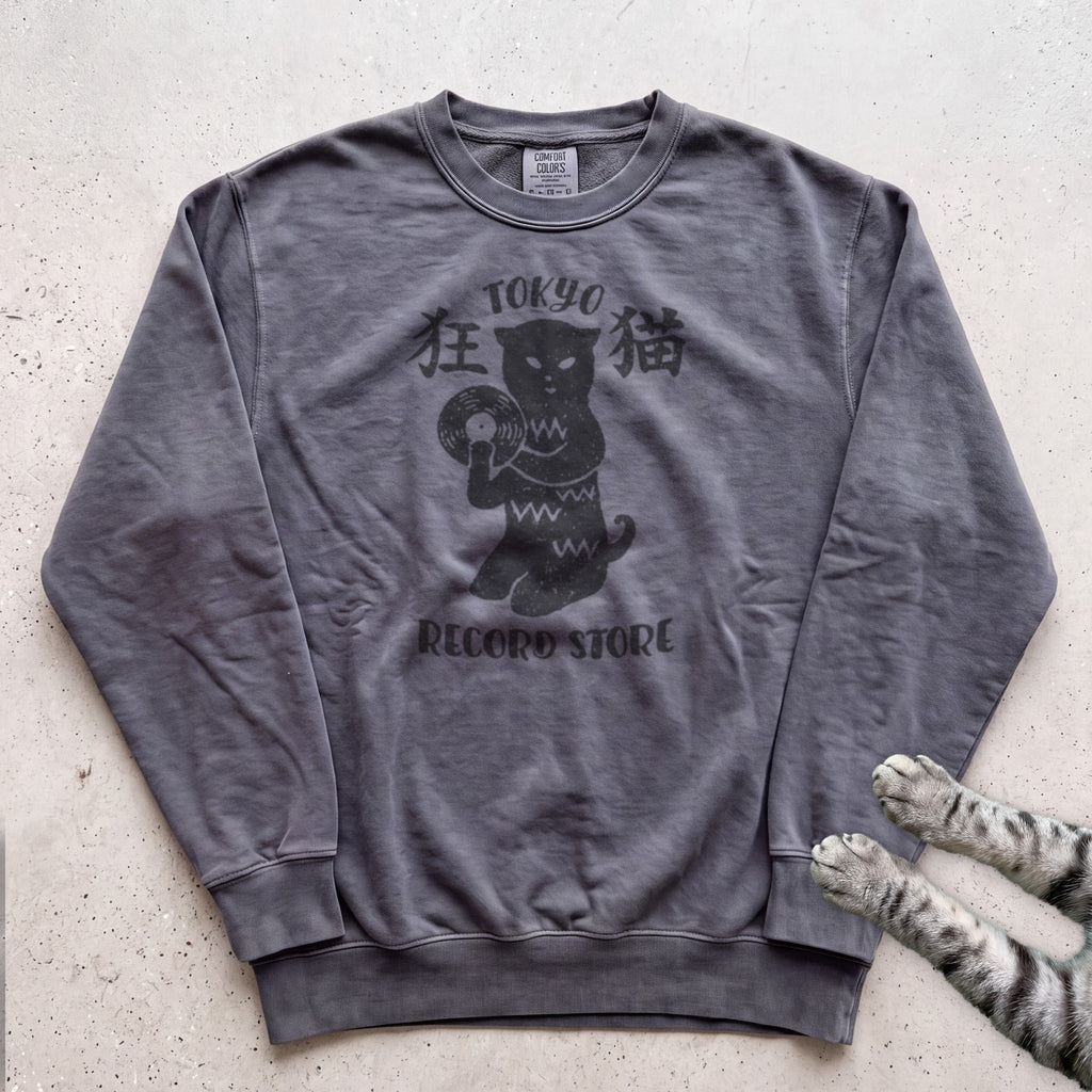 Tokyo Record Store Cat Sweatshirt - Pepper