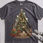 Trimming the Tree Cat T-Shirt - Pepper