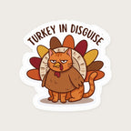 Turkey in Disguise Cat Sticker print detail