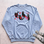 Valentine Black Cats Sweatshirt - Chambray