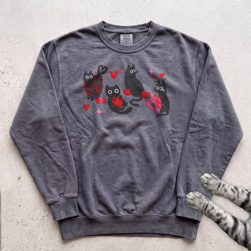 Valentine Black Cats Sweatshirt - Pepper