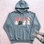 Valentine Gnome Cats Hoodie - Seafoam