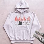 Valentine Gnome Cats Hoodie - White