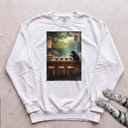 Vintage Cafe Cat Sweatshirt - White