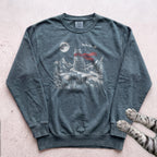 Watching for Santa Cat Sweatshirt - Blue Spruce